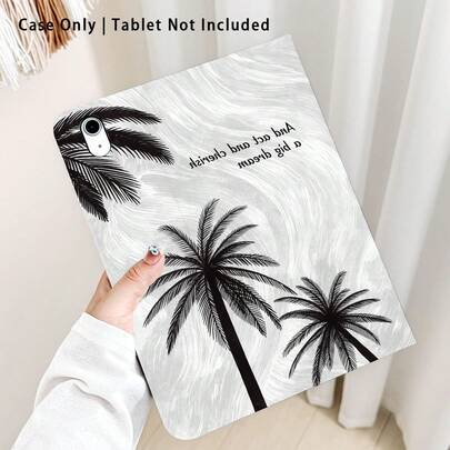 1个棕榈树图案翻盖平板电脑保护套，带笔槽，兼容华为Matepad SE 11英寸/Matepad Pro 11英寸/Matepad 11.5英寸2026、荣耀Pad 8/9/10、荣耀GT 11.5英寸/X7/X8A/X9/X8Pro/X9Pro/X10 PRO/V9/V8 Pro、S11/A11/A11+、苹果等更多机型，具备自动休眠/唤醒功能，适合返校季、情人节等场合。