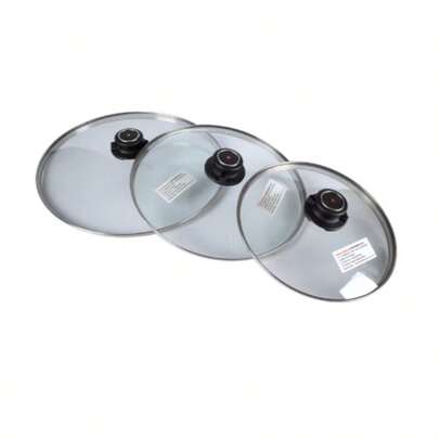 14 cm - 32 cm Mehrzweck-Glasdeckel, geeignet für Bratpfanne, Kochtopf, Dampfgarer