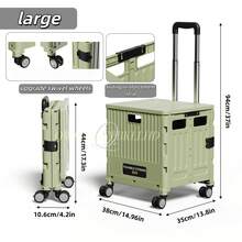 Multifunctional Foldable Shopping Cart, Lightweight Portable Grocery Hand Trolley With Pull Rod, Suitable For Stalls, Camping - Multicolor - View 13