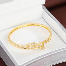 1 chiếc vòng tay thời trang hình mũi tên quấn quanh, đính đá Cubic Zirconia, dành cho nữ. - Nhiều màu - Xem 7