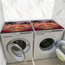 1pc Blue Bowknot Pattern Silicone Mat, Warm Family Atmosphere, Silica Gel, Anti-Slip, Suitable For Washing Machine Cover, Dryer Cover, Coffee Machine Mat, Kitchen Counter Mat, Multi-Purpose Household Mat - Blue and White Ribbon Letter Paper - View 8