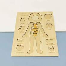 1 pieza Rompecabezas de aprendizaje y cognición de la estructura corporal para niños, juguete interactivo madre-hijo de madera - Multicolor - Ver 4