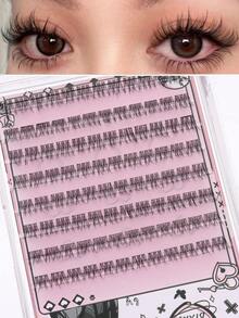 96pcs Glueless Natural Curly Faux Fish Scale Segmented Lashes, C-Curl High Density Individual Cluster Lashes For Beginners, False Eyelashes - View 2