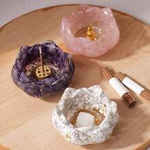 Crystal Lotus Bowl - Handmade With Natural Crystal Chips And Resin, Lotus Bowl For Aromatherapy Burner, Zen Yoga, Home Decor, Decorative Ornament - Crystal Lotus Bowl - View 8