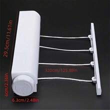 4/5 Foldable Space-Saving Retractable Clothesline Wall-Mounted Plastic Towel Rack With Hooks Home Kitchen Storage Drying Rack Laundry Organization Compact Hanging Solution Bathroom Bedroom Balcony Indoor Outdoor Clothes Air Dry Stand Heavy-Duty Portable Retractable Line - Multicolor - View 15