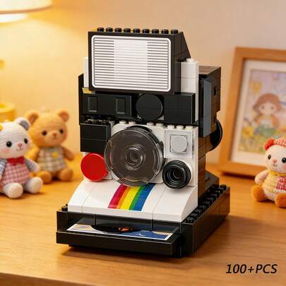 Bộ lắp ráp mô hình máy ảnh cổ điển 440+ mảnh, máy ảnh retro, máy quay phim, máy chiếu trang trí bàn làm việc, chất liệu ABS, quà tặng sưu tầm, bộ lắp ráp các mảnh ghép nhỏ, quà tặng cho nam và nữ.