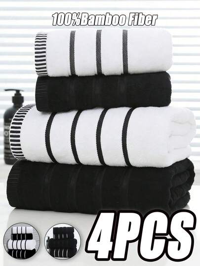 Set di asciugamani in fibra di bambù (1 pezzo/2 pz/4 pz) - Leggeri e morbidi, asciugamani da bagno e da mano super assorbenti [versione sottile], ad asciugatura rapida, delicati sulla pelle, durevoli, accessori moderni per il bagno, regalo perfetto per famiglia e amici (40x75cm e 70x140cm)