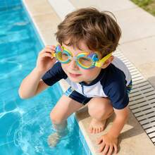 1pc Adjustable Strap Youth Swimming Goggles, Wide Frame High Definition Swim Goggles, Unisex - Multicolor - View 11