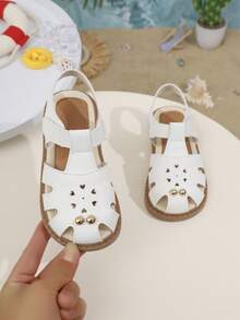 夏季女童软底鞋，儿童厚底平底凉鞋，大童新款 - 白色 - 查看 1