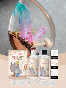 DIY Transparent Epoxy Resin AB Kit, Handmade Jewelry Odorless Quick-Drying Glue, Curing Crystal Resin Glue - Multicolor - View 2