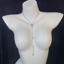 1Pc High Quality Luxury Layered Pearl Women's Camisole Top Hand Knotted Fashion Sexy Pearl Body Chain Sweet Girl Fashion Faux Pearls Cami Simplicity Girlish Crop New Leisure Style Of Simple Faux Pearl Halter Tops Teen Style Cute Beaded Beautifully Cami Vest ,Pearl Bead Body Chain Sexy, Fashionable, High-End Diamond Studded Chest Chain, Top Chain, Wedding Dress, Nightclub Party Jewelry - Multicolor - View 2