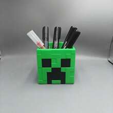 1pc Minecraft TNT Block Pen Holder, Creeper Cube Pen Holder, Minecraft Game Peripheral Multifunctional Pen Holder - Multicolor - View 3