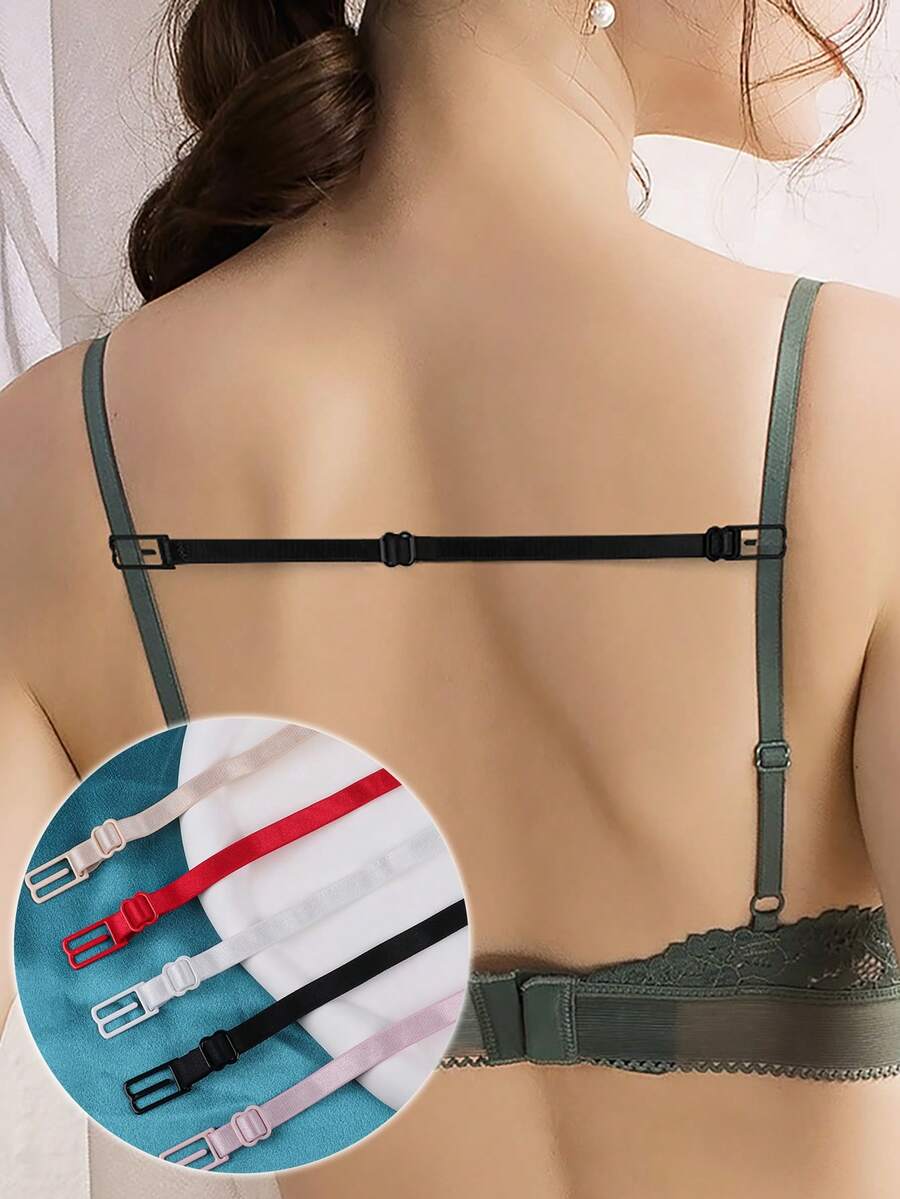 3pcs Non-Slip Bra Strap Clips, Adjustable Strap Width - Multicolor - View 1