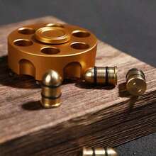 1pc 2025 New Arrival Revolver Spinner Fidget Toy - All Metal Material - Stress Relief - Detachable Bullet - 5-Minutes Spin - Birthday//Halloween - Present - Multicolor - View 10