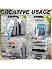 4pcs Transparent Plastic Bag Organizer Dividers, Acrylic Wardrobe Storage Racks, Handbag Organizer Holders, Clear Bag Organizers - Clear - View 6