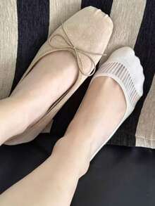 1/4/6 Pairs Women's Invisible Socks, Breathable Mesh Thin Boat Socks, Summer Invisible Non-Slip Lining Socks Suitable For Flat Shoes - Multicolor - View 5