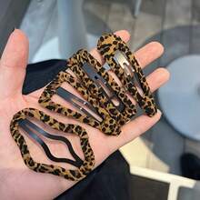 2个豹纹美拉德刘海夹BB发夹侧刘海发夹女士 - 彩色 - 查看 3