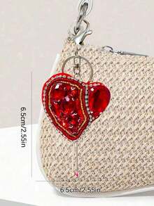 Simple And Fashionable Holiday Bag Pendant, Contrasting Color Beaded Simulated Coconut Tree Pendant, Exquisite Mini High-Value Decoration, Niche Design Sense Daily Versatile Pendant, Suitable For Daily Bag And Clothing Matching On Seaside Vacation - Red - View 3