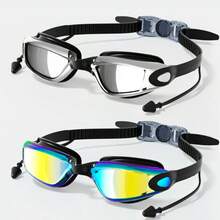 High Definition Adult Swimming Goggles, Waterproof Anti-Fog Electroplated Swimming Goggles, Silicone Competitive Swimming Goggles For Men & Women - A - View 5