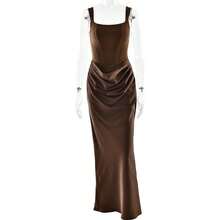 New Sexy Hot Girl Fashion Best-Selling Waist-Cinching Ruched Strapless Sleeveless Bodycon Dress - 白色 - 查看 8