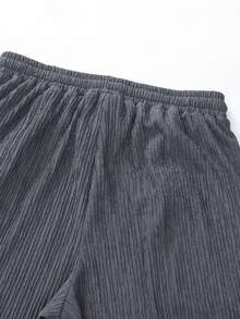 1 chiếc quần thể thao nam dáng suông mùa xuân/hè, có dây rút và túi bên hông, kiểu dáng tối giản, màu trơn, nhẹ, phù hợp cho các hoạt động ngoài trời, chạy bộ, đạp xe. - Màu xám đen - Xem 6