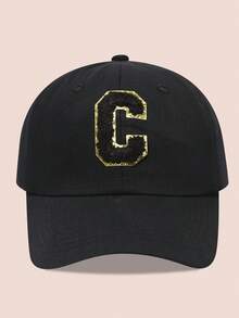 1 buah Topi Baseball Anak-Anak dengan Huruf Hitam, Topi Pelindung Matahari untuk Anak Laki-Laki dan Perempuan, Cocok untuk Aktivitas Luar Ruangan dan Penggunaan Sehari-hari - Label hitam dan emas - topi baseball kain hitam - View 20