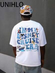 Disney UNIHLO Mickey  Print  Summer Casual Versatile Pure Cotton T-Shirt Suitable For Any Place - 白色 - 查看 3