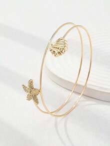 1pc & Starfish Decor Arm Cuff Bracelet Women, Summer Holiday - Vàng 10 - Xem 7