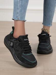 Giày mũi rộng cho nữ, giày thể thao thường ngày cho nữ có bàn chân rộng, giày đi bộ đế dày buộc dây đế mềm, giày chạy bộ cổ thấp thoáng khí cho nam và nữ. - màu đen - Xem 9