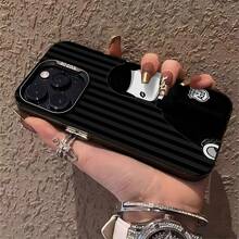 Figura  negra con lápiz labial negro.funda de teléfono Fundas compatibles con ,Apple,VIVO,OPPO,,, y Honor.Fabricadas en silicona TPU,ofrecen protección contra golpes y caídas. - Negro - Ver 5