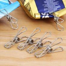 Stainless Steel Clips, Multi-Purpose Household Clothespins, Pants Clips, Snack Bag Sealing Clips, Durable Clothesline Clips - Silver - View 4