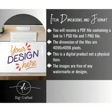 Desk Mat Mockup |   Large 32x16 Inches, Canva PNG &  (Digital Download),Great Gift Desk Mat,Hot Selling Mouse Pads - Xem 5