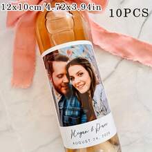 1-10张个性化礼品标签,定制葡萄酒标签,高品质照片贴纸,适用于求婚礼物、结婚礼物、新郎新娘、订婚、个性化婚礼用品、周年纪念情侣礼物、生日派对用品 - F-酒瓶標籤B - 查看 17