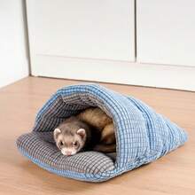 Ổ ngủ mềm mại và ấm cúng cho thỏ/chuột lang, túi ngủ có thể giặt được và giữ ấm, phù hợp cho các thú cưng nhỏ như chồn, mèo con sơ sinh. - A-màu xanh - Xem 13