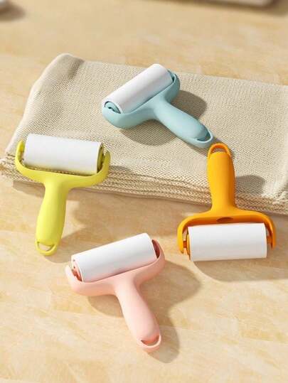 1 Handle + 3 Replaceable Roller Cores With Hair-Removing Rollers, Portable Hair Removal Device: One Roll Of Clean Hair, Compact And Portable! Adheres Hair, Removes Pet Hair, Cleans Paper Scraps And Debris Without Damaging Fabrics. Suitable For Pet Hair, Furniture, Sofas, Carpets, Car Seats, Automotive Accessories, Household Items, And Travel Essentials