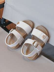 Sandal đế mềm hở mũi bằng da PU cho bé gái, kiểu dáng casual, bán chạy năm 2026, size 3-6 tuổi, thích hợp cho mùa xuân/hè. - Màu be - Xem 5