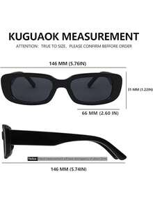 Y2K Style Retro Square Sports Fashion Glasses, Suitable For Daily Wear, Beach Accessories, Women, Basic Design, Fashionable For Autumn/Winter, Business & Casual Gift, Women's Autumn/Winter Clothing, Beach Accessories, Retro Y2K Basic Style, Business & Casual Gift, Summer Beach Vacation, Outdoor Activities, Travel - Black - View 6