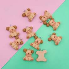 10/20PCSof Charms Plush Sitting Dog Resin Pendants Suitable For Handmade Jewelry, Earrings, Necklaces, Bracelets, Bag Charms, Creative Gifts, And Party Additions - Multicolor - View 6