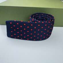 男士刺绣领带一条，适合：婚礼、商务、休闲、派对等场合。图案窄领带，易于打理，抗皱，条纹波点复古领带，领带夹领带架套装，休闲涤纶领带 - 彩色 - 查看 5