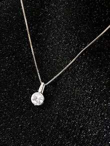1 Piece Of Exquisite Women's Geometric Water Drop Clavicle Chain With Shiny Zirconia Sterling Silver Necklace Pendant Clavicle Chain Hypoallergenic Jewelry Valentine's Day Gift - 輕奢項鍊 - 查看 7