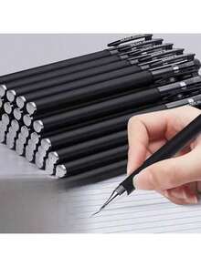10/20pcs Black Matte Gel Ink Pen Set, 0.5mm Super Fine Point Ballpoint Pens, Smooth Writing, Super Dry, Pocket Clip Design Ballpoint Pens, Office & School Supplies, Signature Pens Black Neutral Pens - Sets - View 6