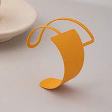 1pc Fashionable Exquisite Elegant Oversized Personalized Painted Geometric Wide Bangle Bracelet, Suitable For Women's Daily Wear - Multicolor - View 8