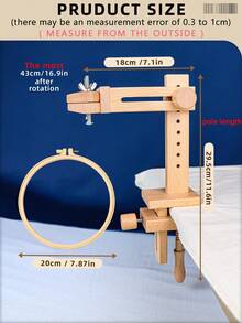 1pc Apricot Table-Mounted Embroidery Frame, Clamp-Style Multi ...