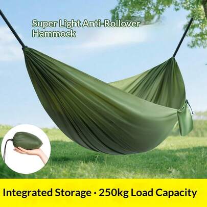 便携式户外吊床，超轻薄速开防倾倒吊床，露营秋千，庭院户外休闲家具，配有多种配件