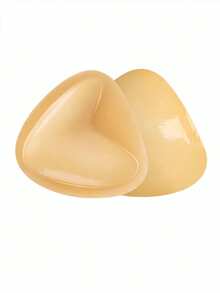 1 Pair Double-Sided Reusable Self-Adhesive Bra Pads, Thickened Invisible Bra Inserts, Waterproof For Swimming - Apricot - View 9