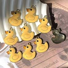 1/12件套 原创可爱合金黄鸭吊坠 卡通动物耳环项链配件 - 彩色 - 查看 6