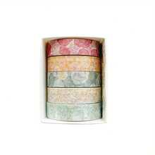 5 Rolls Of Washi Tape Floral Series Tear-Free Decorative Stickers For Journals, Photo Albums, Schedules, And Party Decorations - Băng dính Washi - 4 - Xem 2