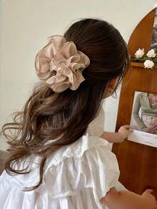 1pc Women's Korean Large Floral Niche Design Hair Claw Clip, Big Size Summer Hair Accessory For Thick Hair Summer Beach Hair Clips - Multicolor - View 7