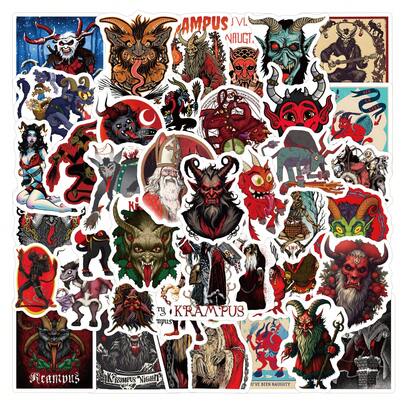 Krampus Stickers, Arts & Crafts, For Decorating Stationery, Cups, Luggage, Refrigerators, Skateboards, Guitars Scrapbook Supplies Funny Stickers Kindle