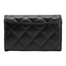 CHANEL Classic Gold Buckle Flap Diamond Quilted Embossed Leather Coin Purse/Card Holder For Women, Black - AP0214-Y01864-C3906 - Xem 3